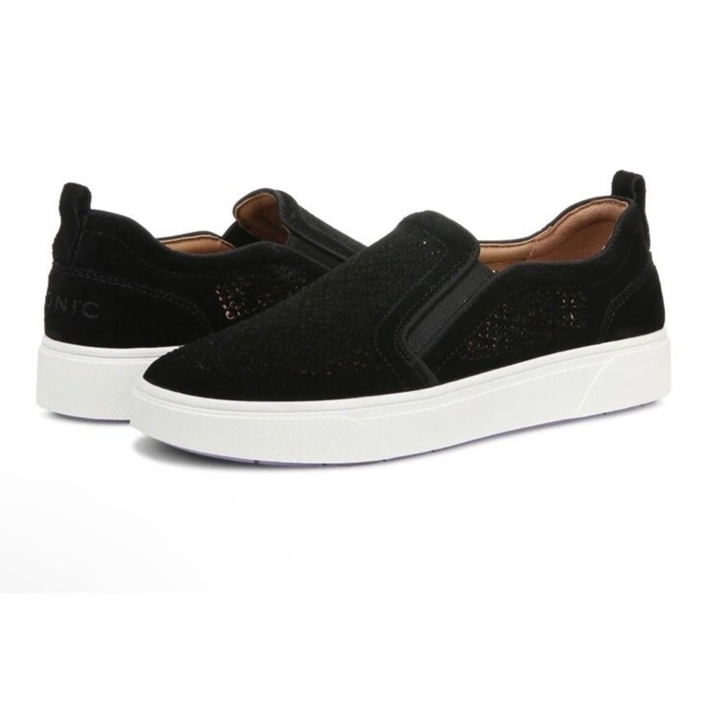 Vionic‎ Kimmie Perf Sneaker Womens 8.5 Black Arch Support New - Picture 8 of 10